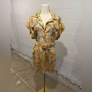 Zimmermann Lola belted floral-print linen
mini shirt dress